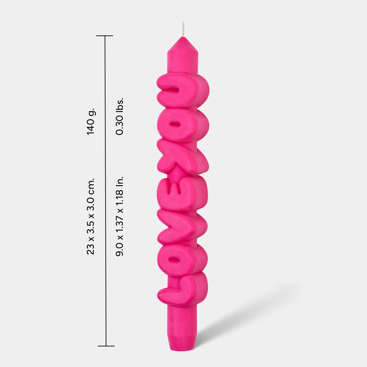 Taper Set Candle Love Pink + Hey Svart 3D - 3