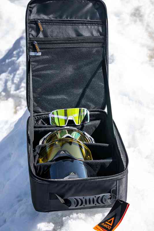 AMOQ Hardshell Goggle Bag - Black / Orange - 3
