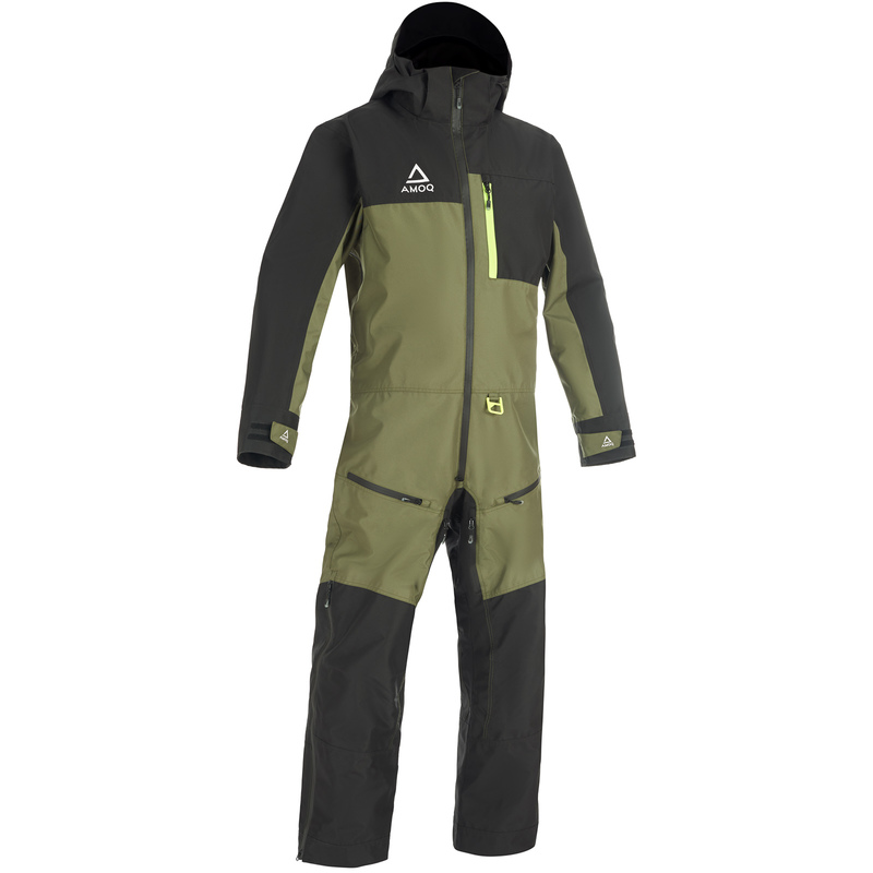 AMOQ M's Dynamic Monosuit - Black/ Military Green / Hi Vis 