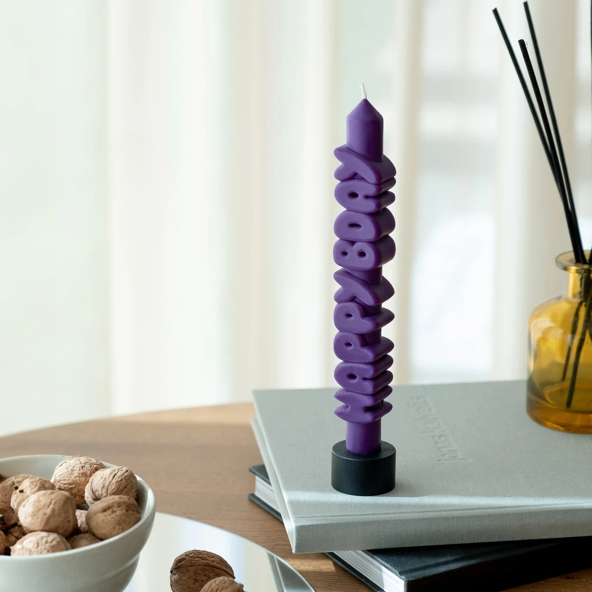 Taper Set Candle Happy B Indigo+Cong Orange 3D - 3