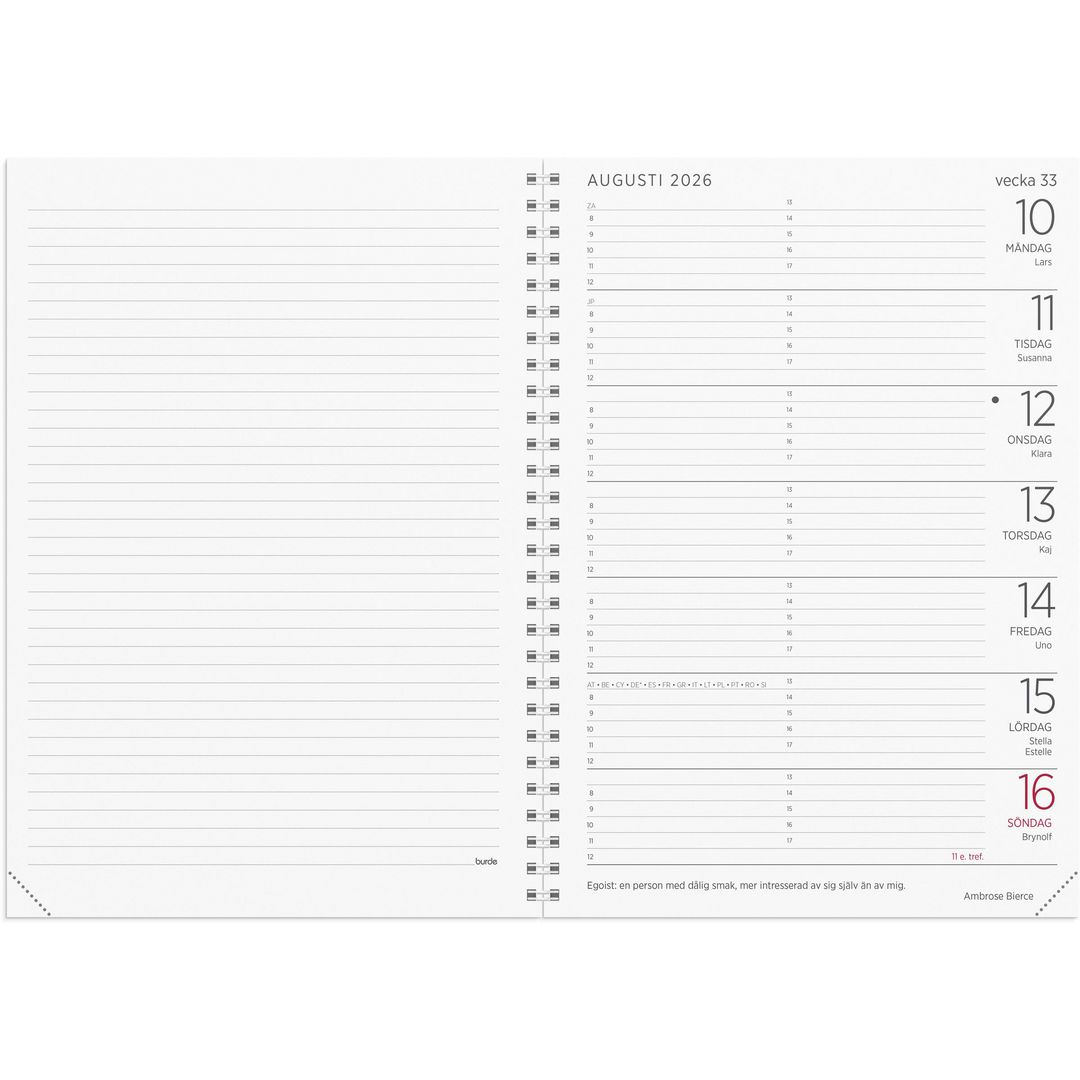 Stor Veckokalender refill 2026 - 2