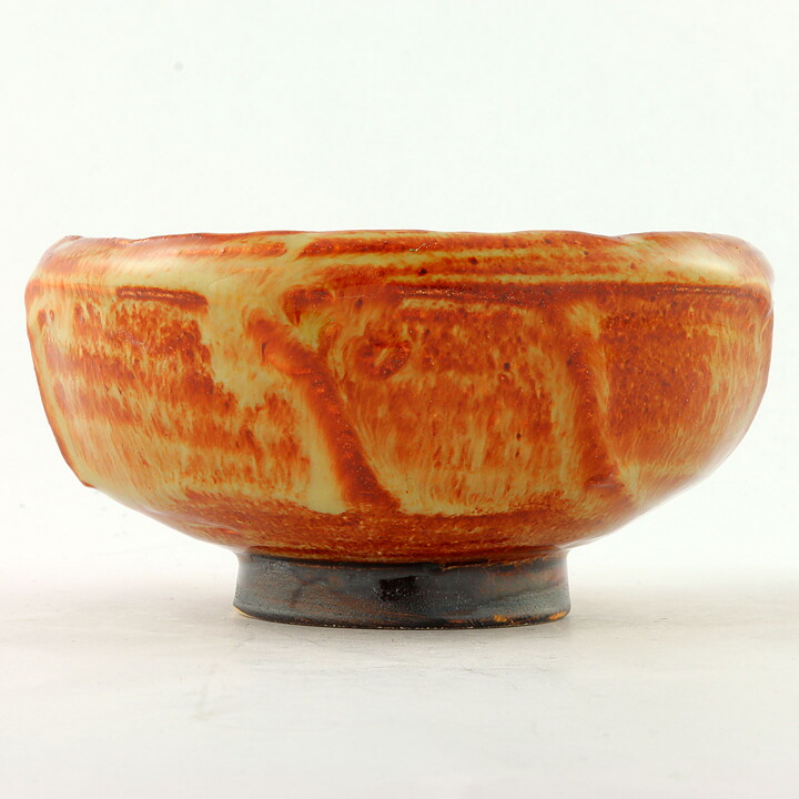 イサク・イサクソン  一点もの  茶/黄色のボウル  茶碗  (13cm)  2000年代  #34