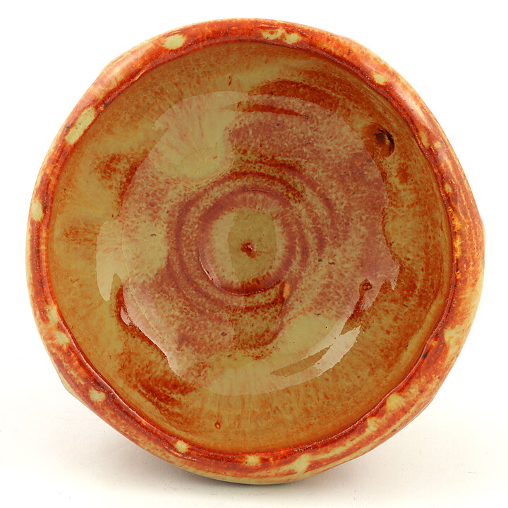 Isak Isaksson (2000s) Unique Chawan Bowl with Brown/Yellow Glaze 13 cm #34