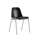 Stol Bella, svart/krom, tygklädd sits