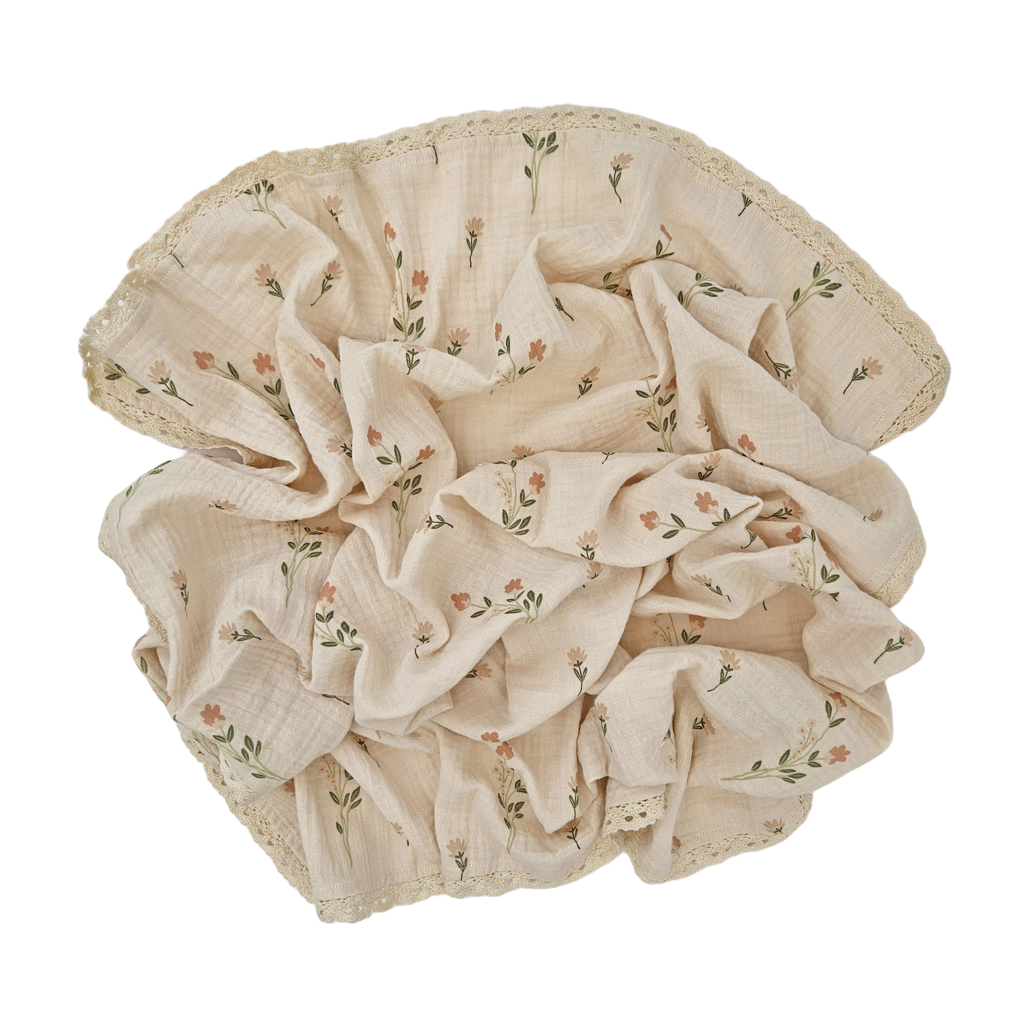 L.          Filt Ekologisk Muslin 120x120 cm                    Mönstrad - 2
