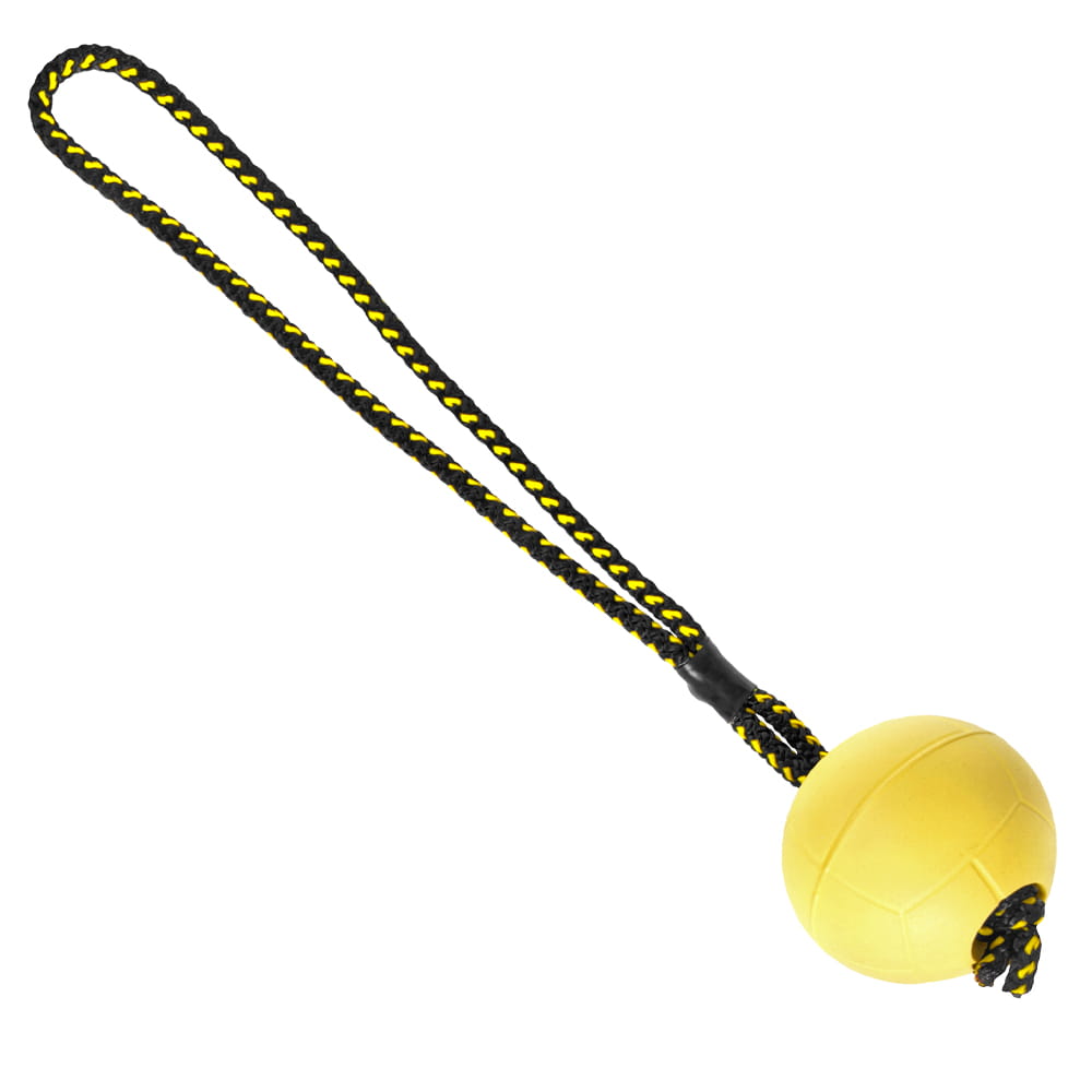 Dingo Gear Hundeleke Gummiball med Håndtak og Magnet – Gul
