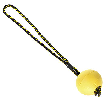 Dingo Gear Hundleksak Gummiboll med Handtag och Magnet - Gul