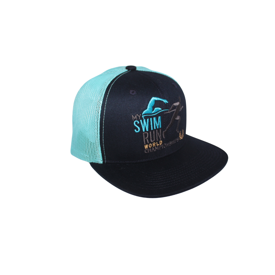 Swimcaps My Swimrun Championships - The cap   - Mesh Navy/Turquoise 