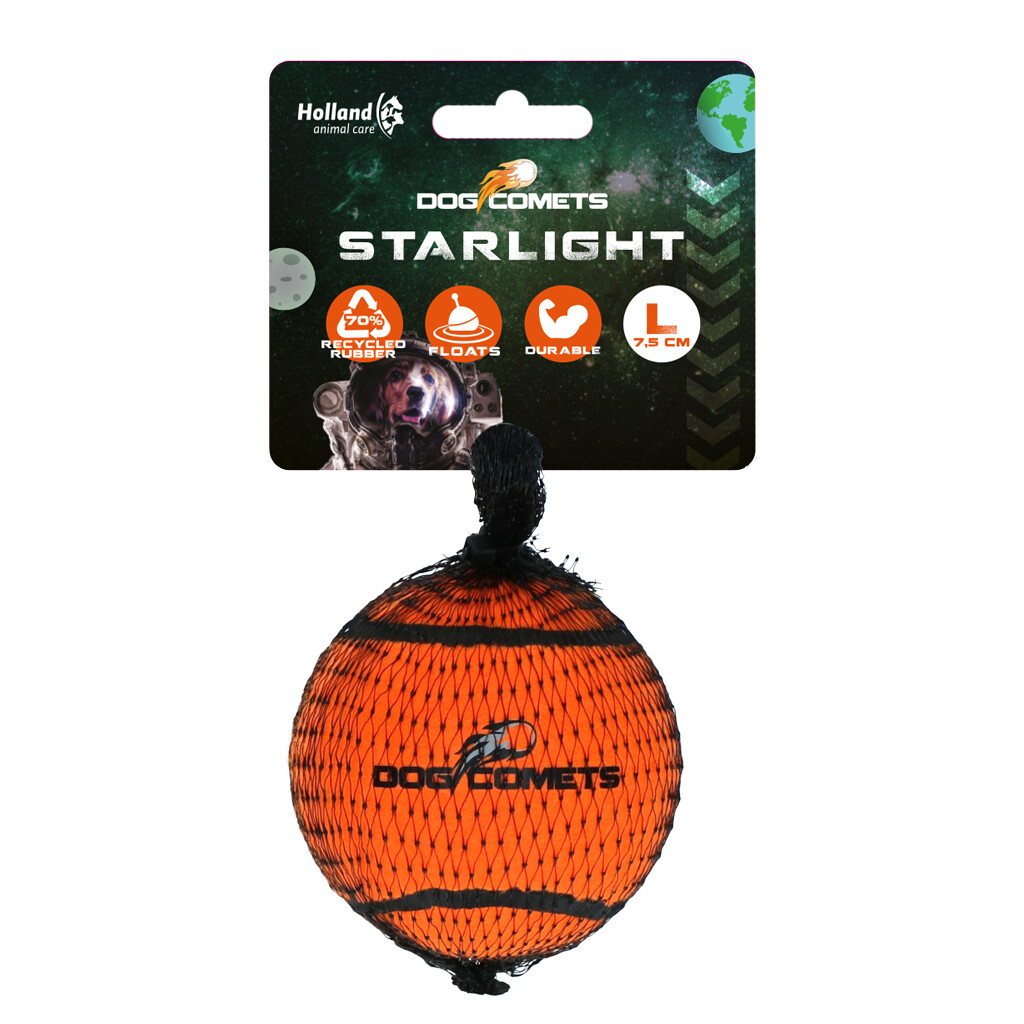 Dog Comets Starlight Tennisbollar Hundleksak Flera storlekar  - Orange - Flytande