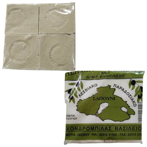 olive soap from Lesvos (Mytilene), 4pcs x 250g, white