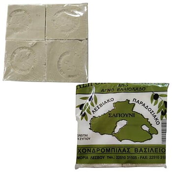 olive soap from Lesvos (Mytilene), 4pcs x 250g, white