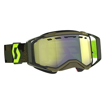 SCOTT Prospect Snow Cross Goggle - Kaki Green / Neon Yellow / AMP Yellow Chrome S2