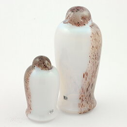 Monica Backström (1970s) Two Stylistic Glass Penguins 11–18 cm