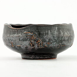 Isak Isaksson (2000s) Unique Chawan Bowl with Black Glaze 11 cm #35