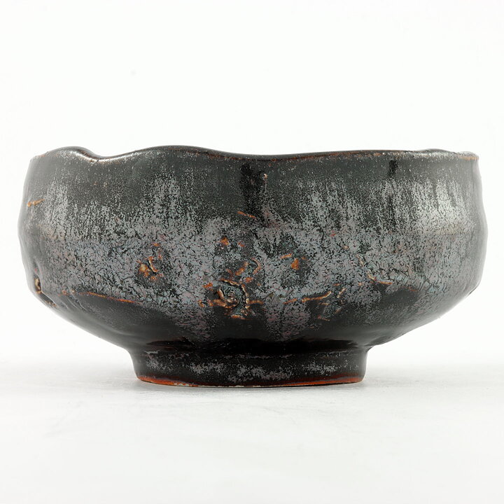 Isak Isaksson (2000s) Unique Chawan Bowl with Black Glaze 11 cm #35