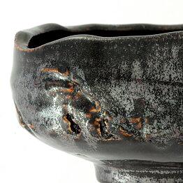 Isak Isaksson (2000s) Unique Chawan Bowl with Black Glaze 11 cm #35