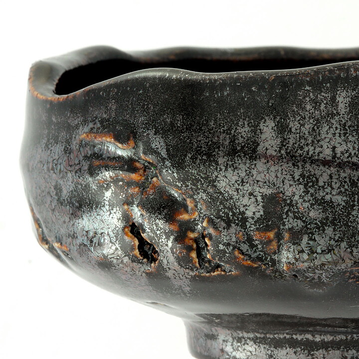 Isak Isaksson (2000s) Unique Chawan Bowl with Black Glaze 11 cm #35