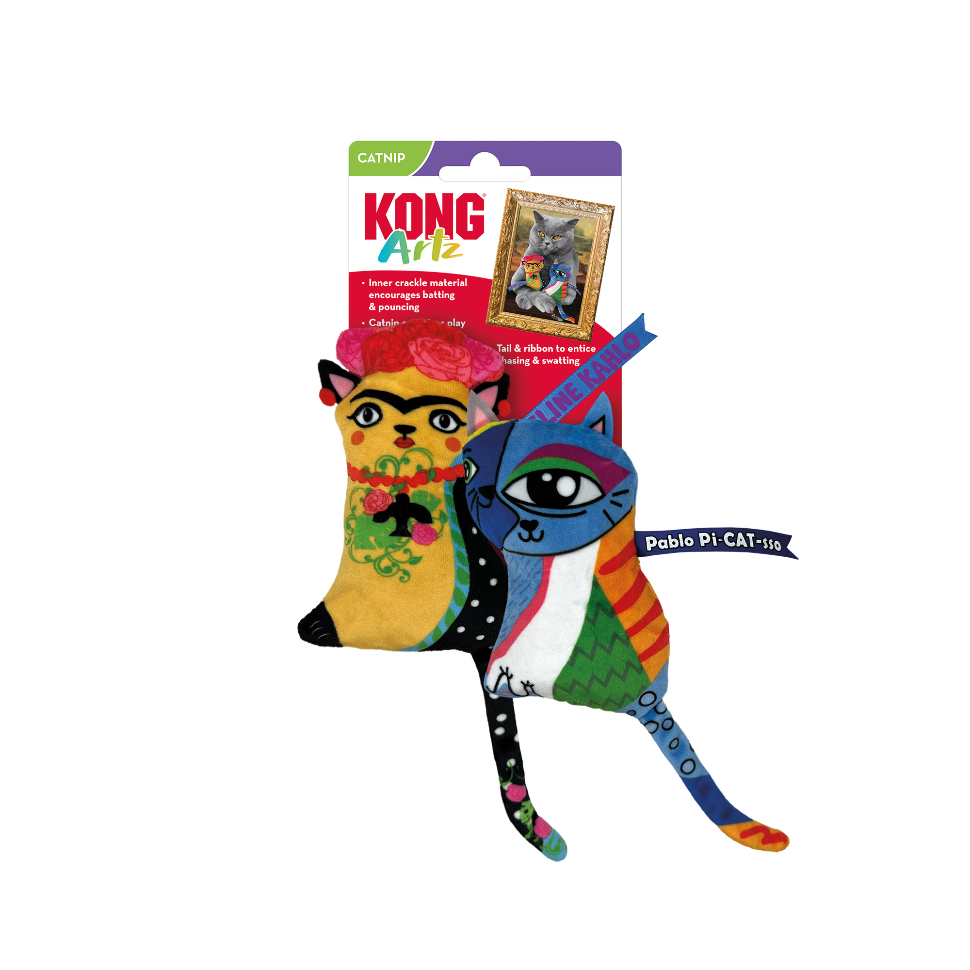 Kong Artz Kahlo/Picasso Katzenspielzeug – 2er-Pack