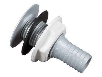 Trough adapter, straight Ø25mm, light gray