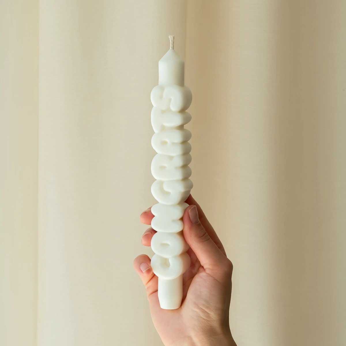 Taper Candle Congrats White 3D