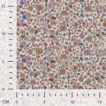 COTTON VOILE - FLOWERS RUST