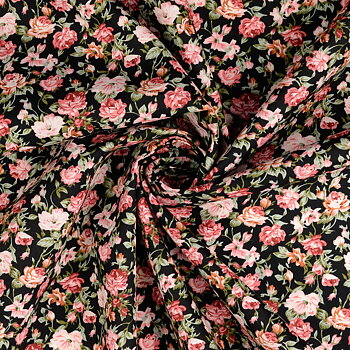 COTTON POPLIN - SWEET FLORALS BLACK