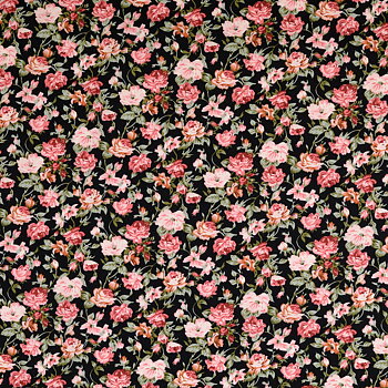 COTTON POPLIN - SWEET FLORALS BLACK