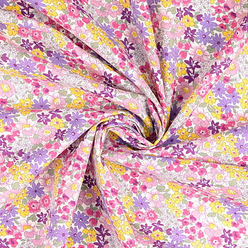 COTTON POPLIN - FLOWER PINK/YELLOW