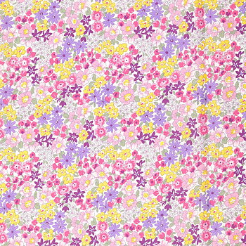 COTTON POPLIN - FLOWER PINK/YELLOW