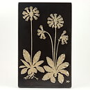 ハインツ・エレット  Landskapsblommorシリーズ  花の茶色い陶板  キバナノクリンザクラ  34cm  1972年
