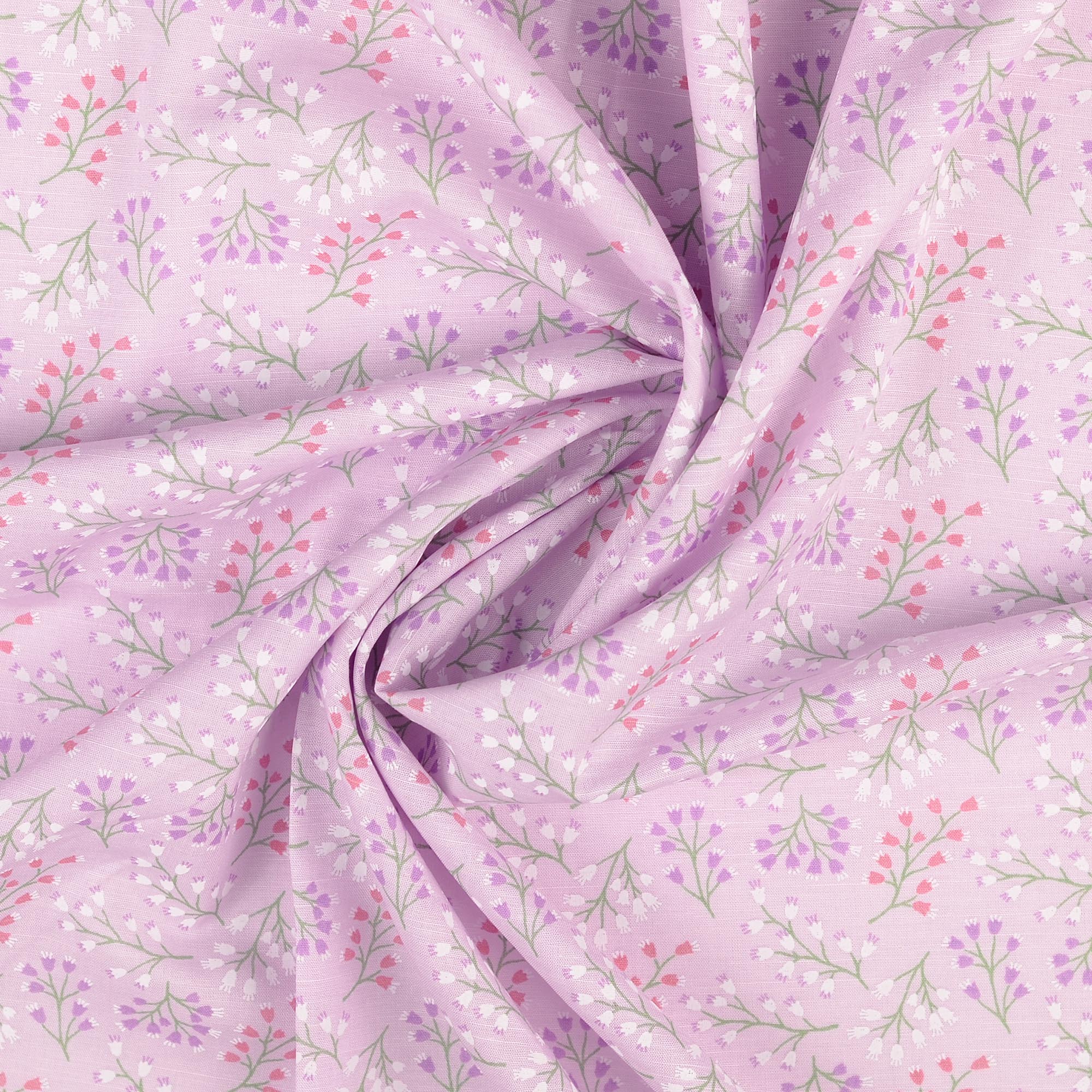 COTTON SLUB - FLORALS PURPLE