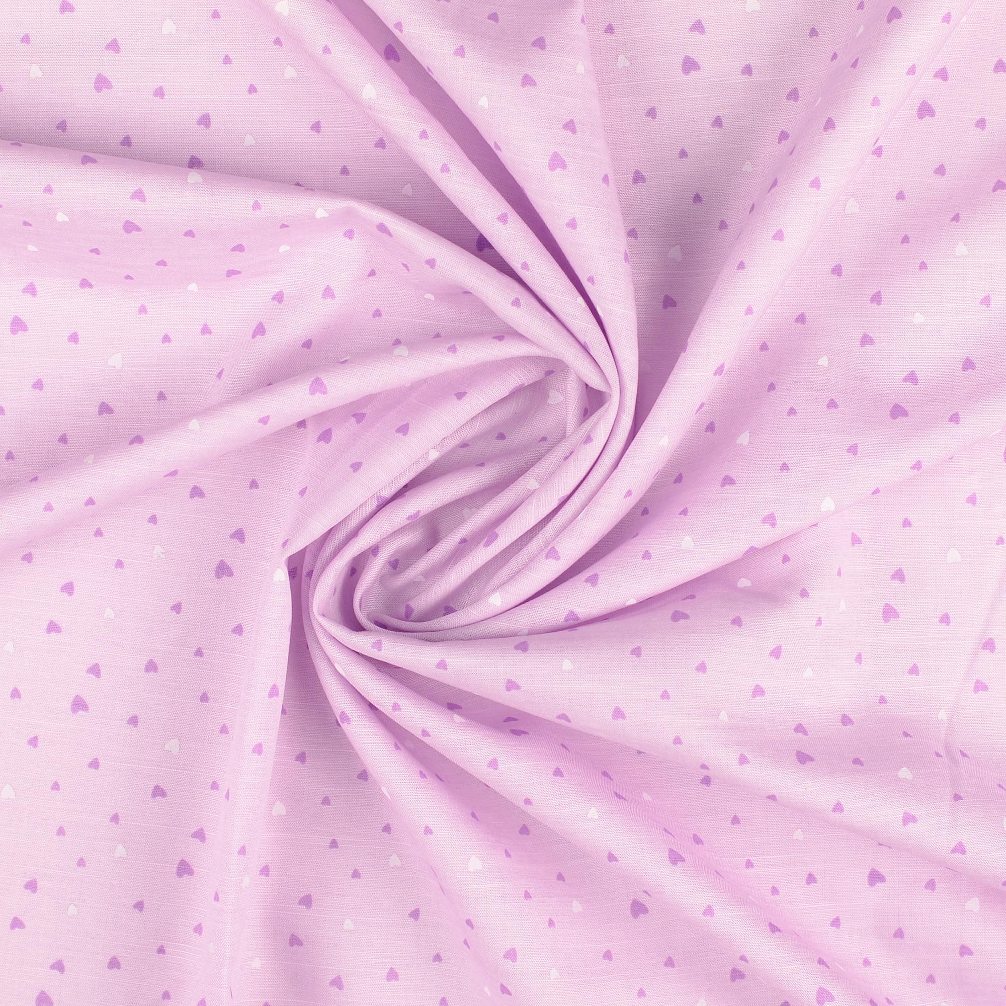 COTTON SLUB - HEARTS  PURPLE