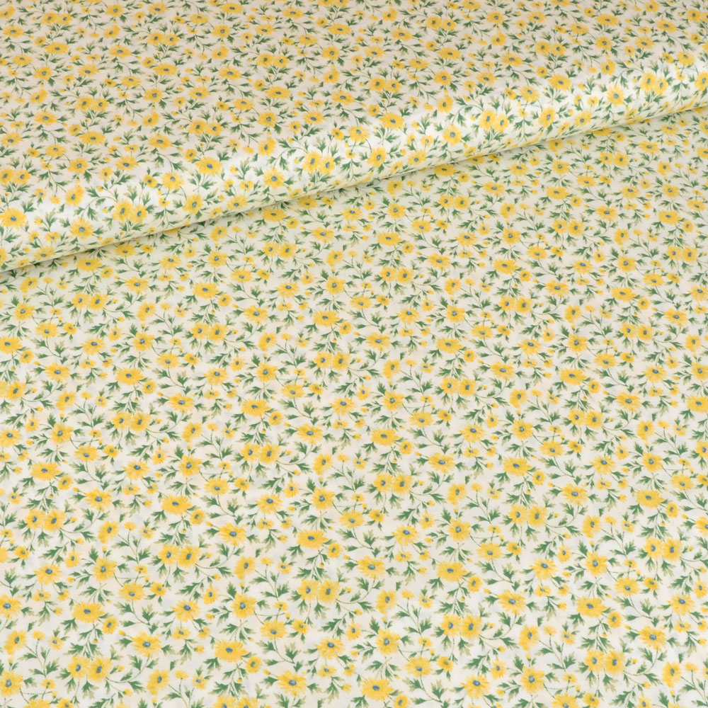 COTTON POPLIN - MINI FLOWER YELLOW