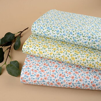 COTTON POPLIN - MINI FLOWER YELLOW