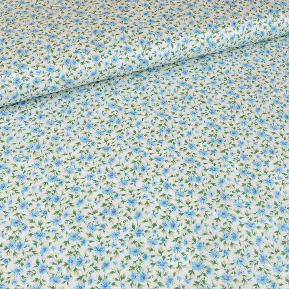 COTTON POPLIN - MINI FLOWER BLUE