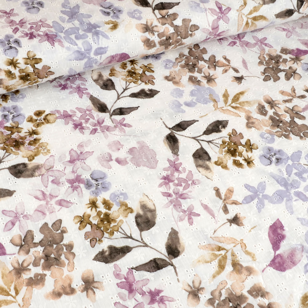MUSLIN - FLORALS EMBROIDERY PURPLE