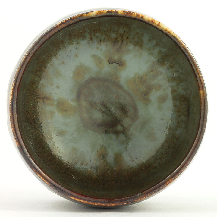 イサク・イサクソン  一点もの  緑/茶色のボウル  茶碗  (9cm)  2000年代  #36