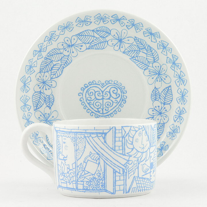 Stig Lindberg (Boro 1960) Teacup with Blue Decor 11 cm (4)