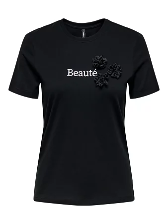 Only - Blossom Tshirt Svart