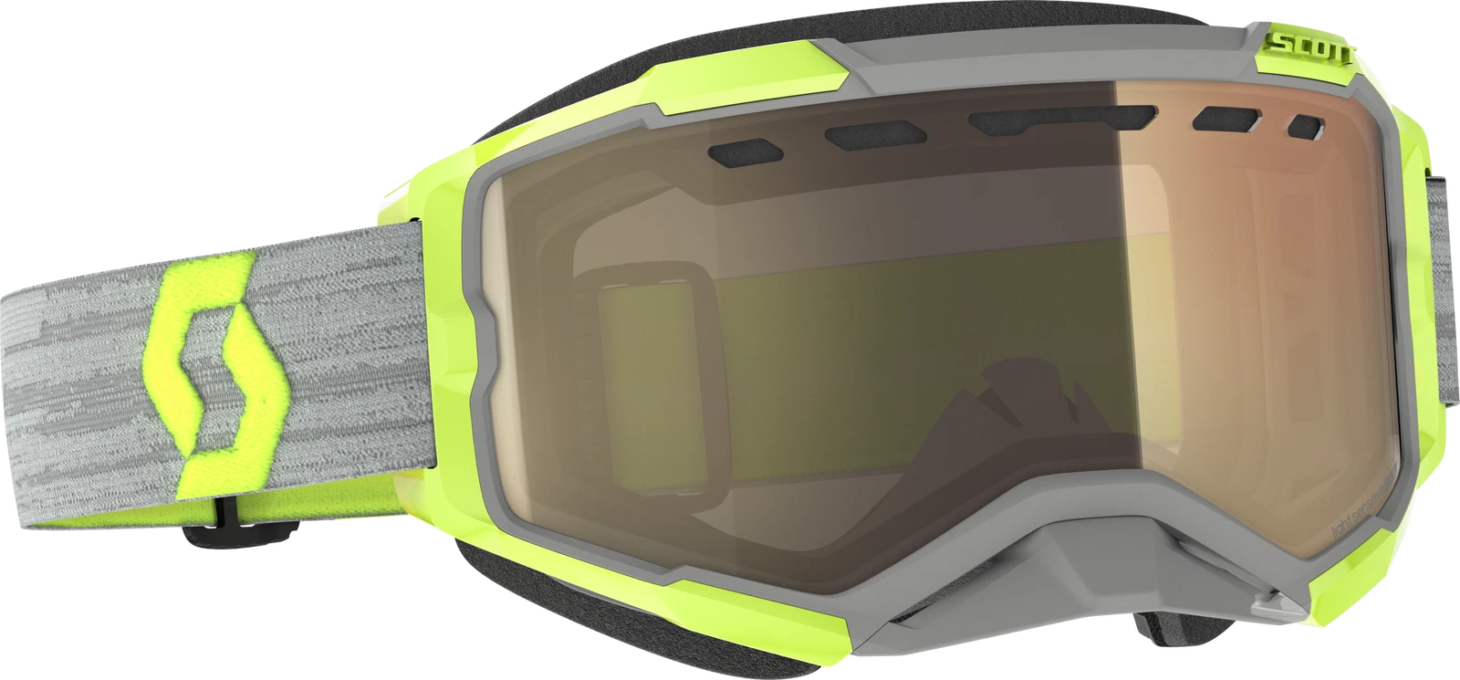 SCOTT&nbsp;Goggle&nbsp;Fury&nbsp;LS&nbsp;Snow&nbsp;Cross - Grey / Yellow - AMP LS Bronze Chrome S1-3