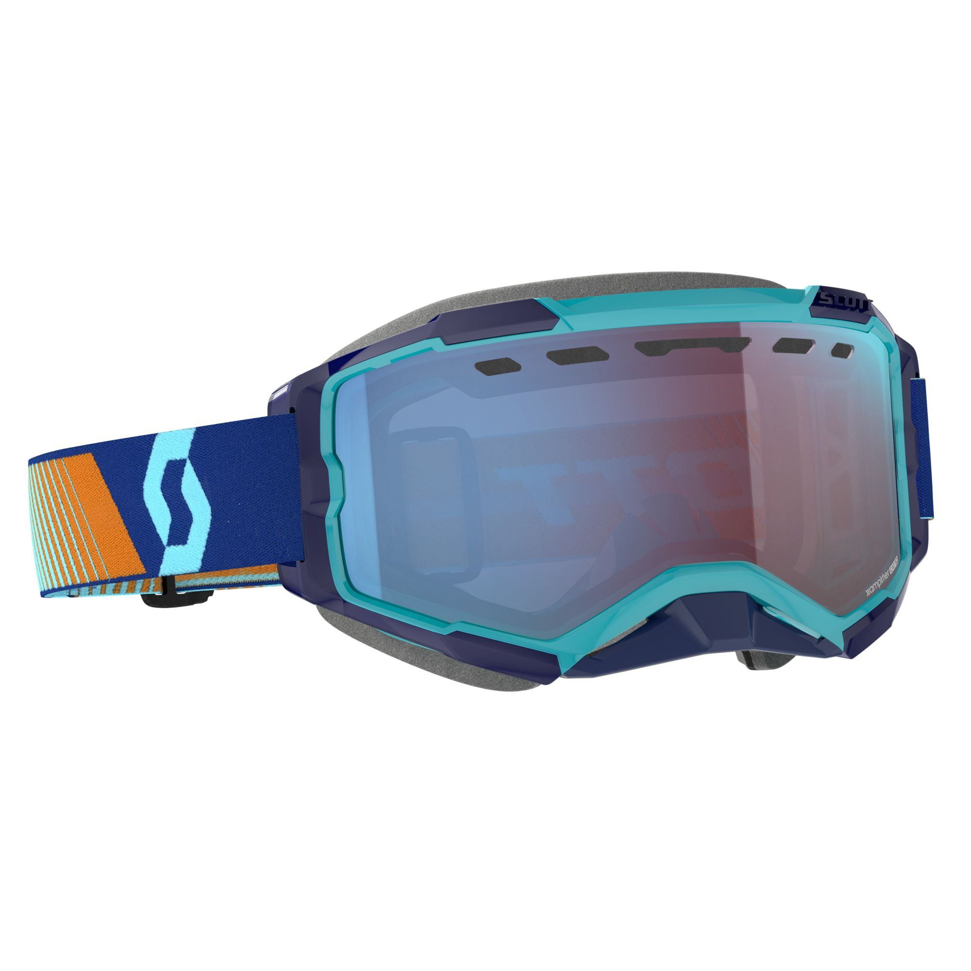 SCOTT&nbsp;Goggle&nbsp;Fury&nbsp;Snow&nbsp;Cross - Royal Blue / Orange - Enhancer Blue Chrome 
