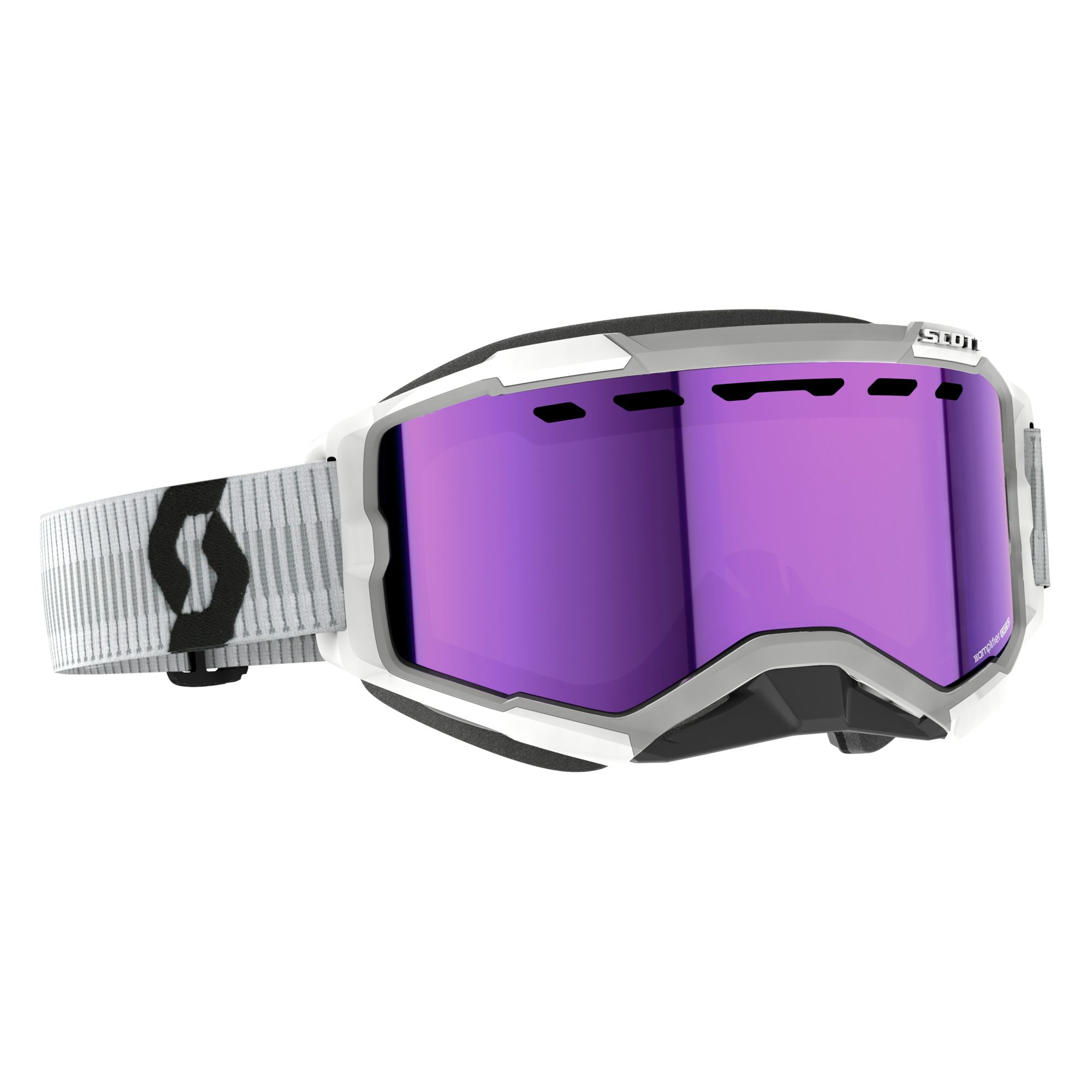 SCOTT&nbsp;Goggle&nbsp;Fury&nbsp;Snow&nbsp;Cross - White - Enhancer Purple Chrome 