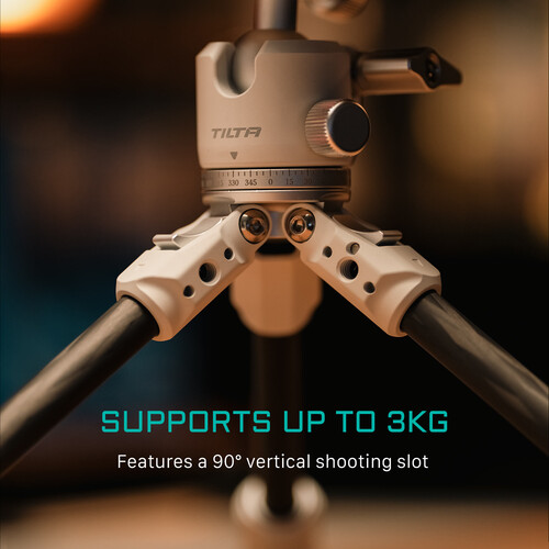 Tilta Tabletop Ball Head with 1-Stage Carbon Fiber Tripod Legs (3KG)  - Snow White - 15