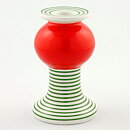 Lisa Larson (1993) Limited Candleholder with Green/Red Decor 14 cm (2)