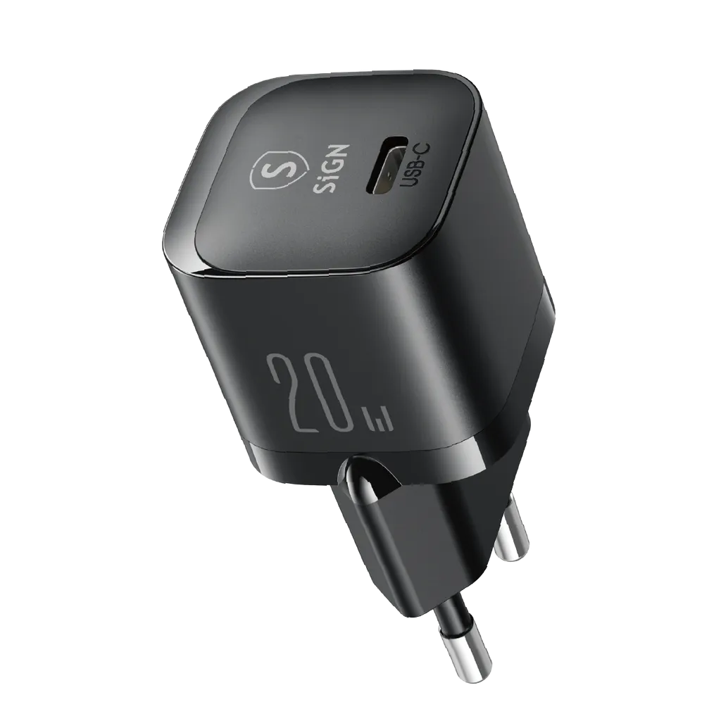  SiGN PD 20W USB-C Mini Laddare - Svart