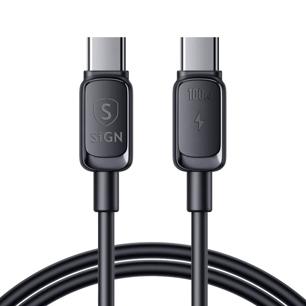 SiGN USB-C till USB-C Kabel 100W, 3m - Svart