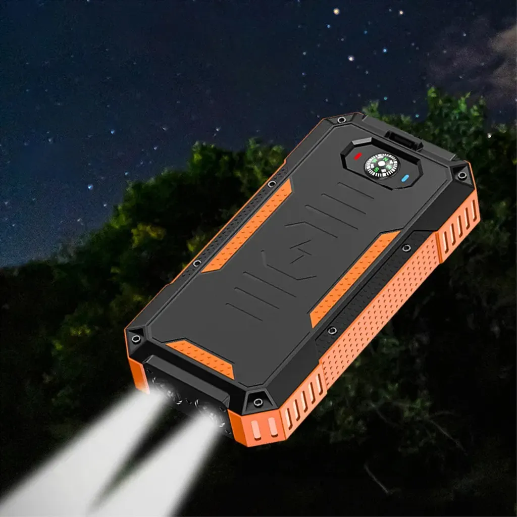 SiGN Solcell Powerbank med Trådlös Laddning, 20000mAh - Orange - 3