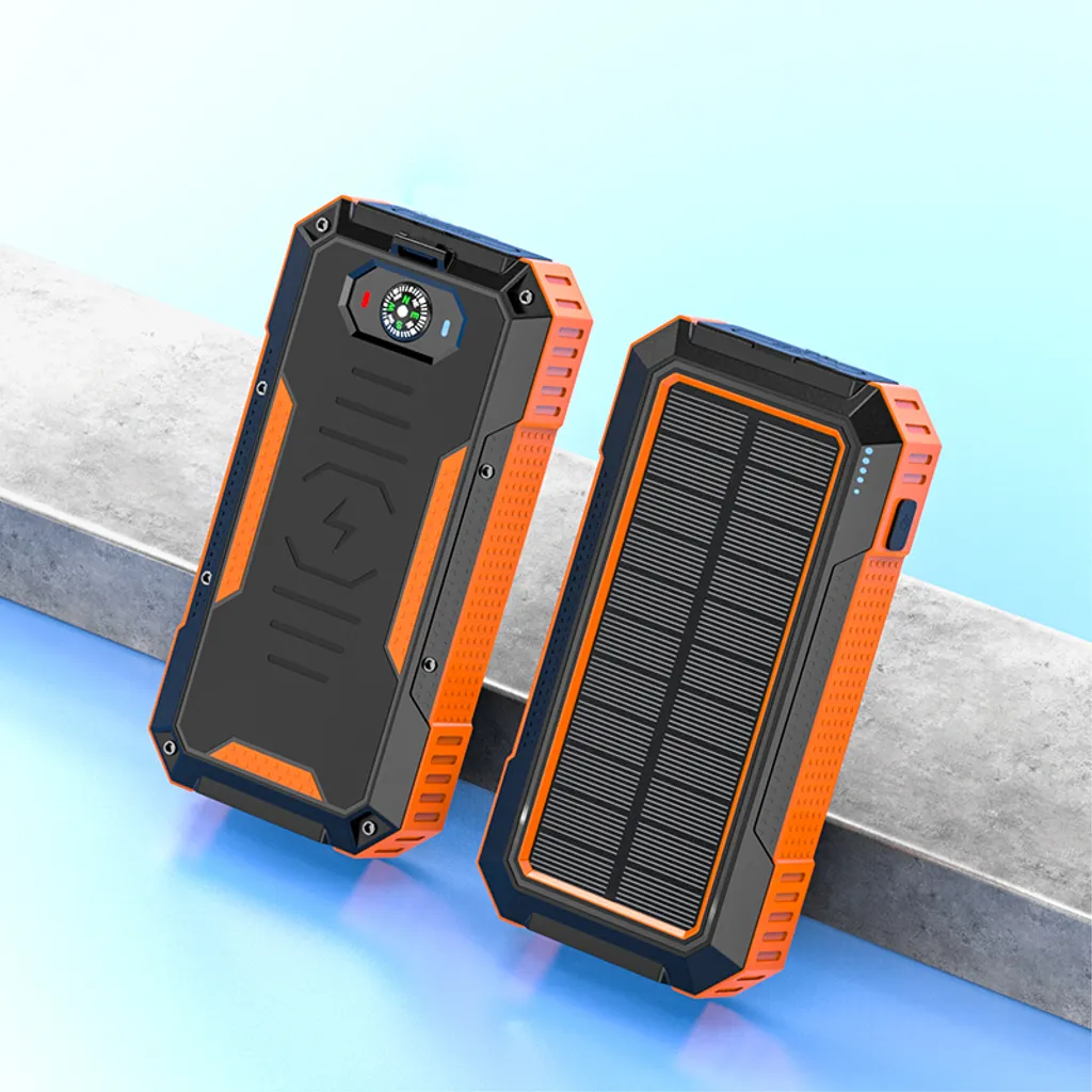 SiGN Solcell Powerbank med Trådlös Laddning, 20000mAh - Orange - 10