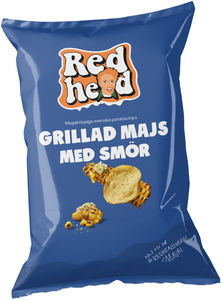 Redhead Grillad Majs med Smör Chips 150g 12st