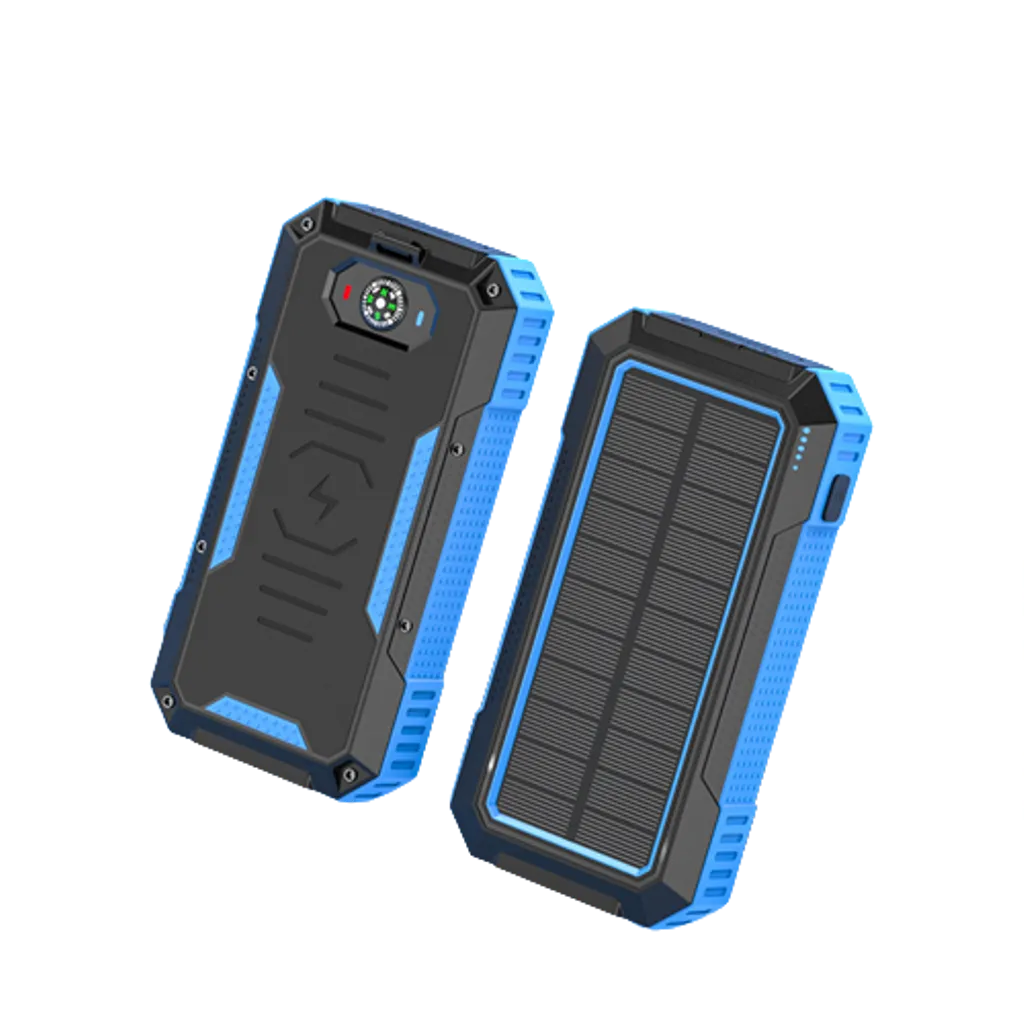 SiGN Solcell Powerbank med Trådlös Laddning, 20000mAh - Blå - 2